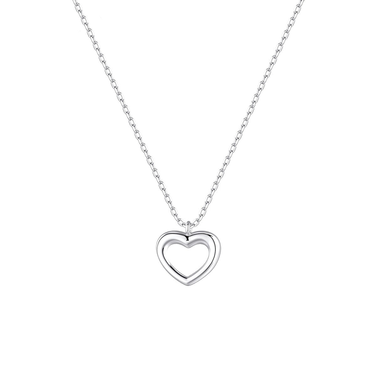 Gargantilla de plata de ley con corazón calado