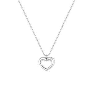 Gargantilla de plata de ley con corazón calado