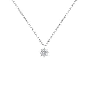 Gargantilla de plata de ley con flor de circonitas