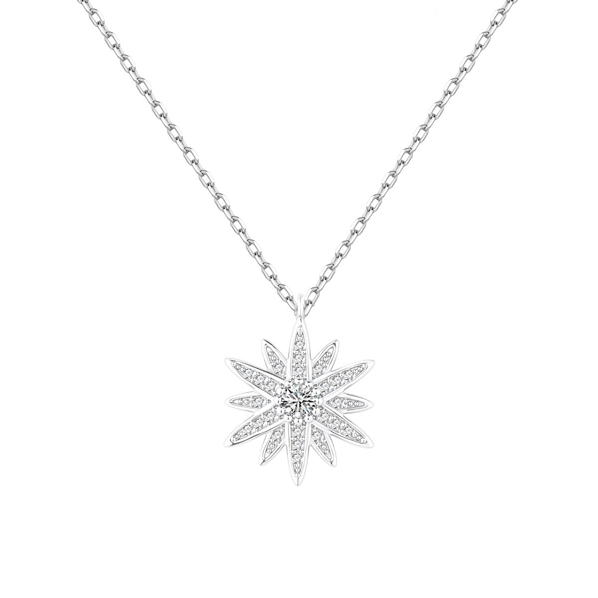 Gargantilla de plata de ley con estrella de circonitas