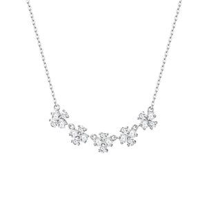 Gargantilla riviere de flores de circonitas en plata de ley