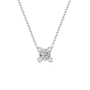 Gargantilla de plata de ley con colgante tulipán de 7 mm y circonitas blancas