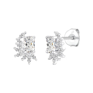 Pendientes de plata de ley 925 modelo Imperial cuajados de circonitas blancas
