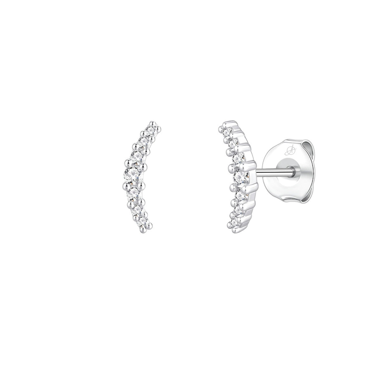 Pendientes trepadores de plata de ley con circonitas