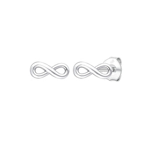 Pendientes de plata de ley con infinito liso
