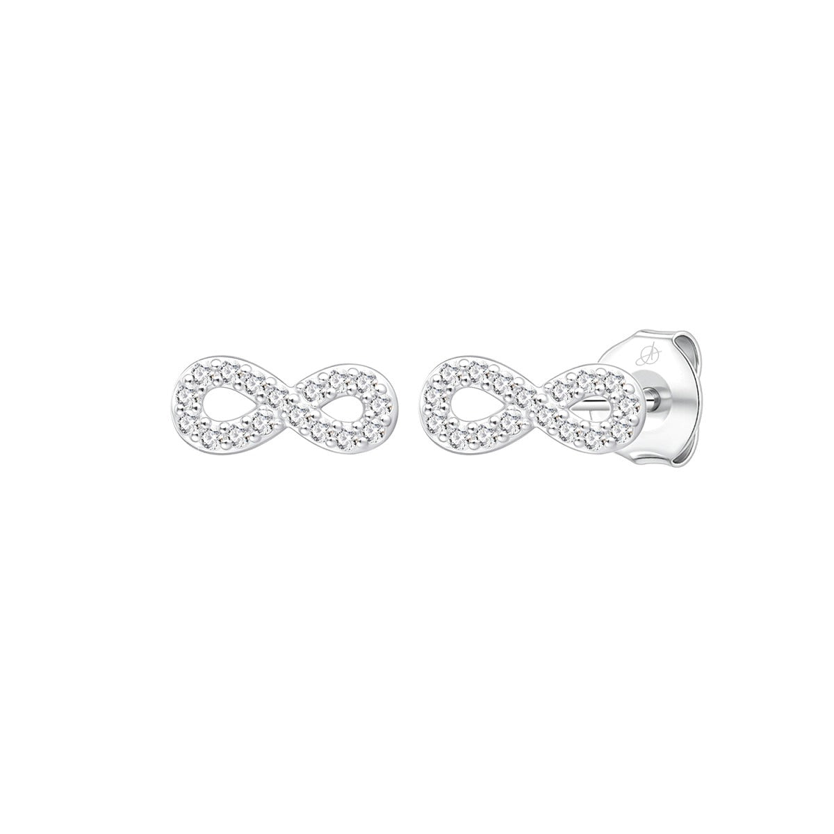 Pendientes de plata de ley con infinito de circonitas