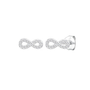 Pendientes de plata de ley con infinito de circonitas
