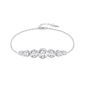Pulsera de plata de ley 925 con cinco chatones de circonitas en degradé