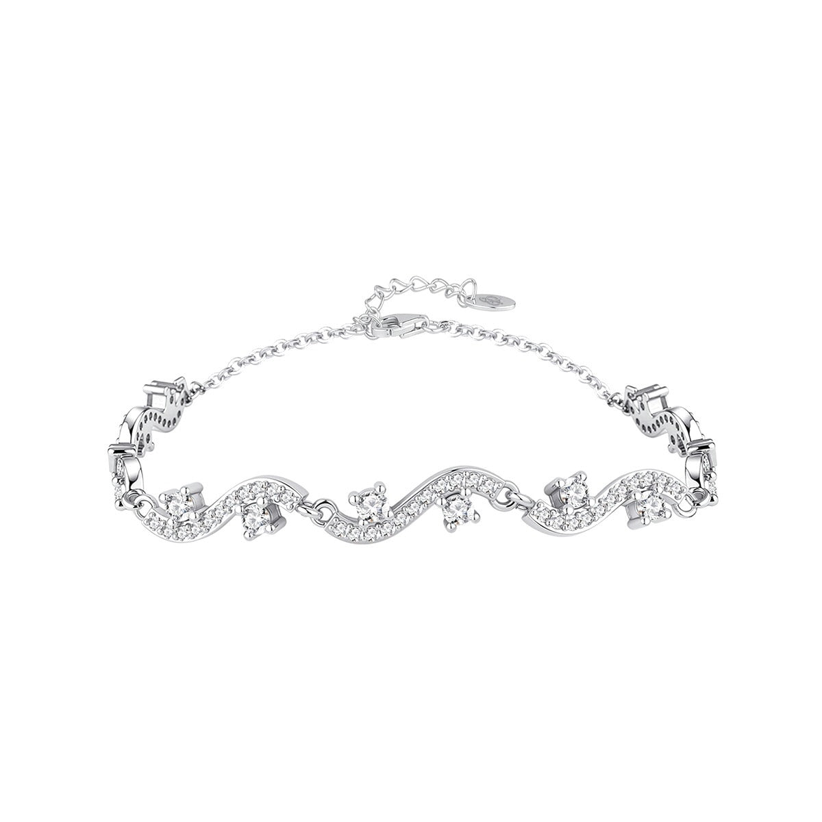 Pulsera marina de plata de ley con circonitas