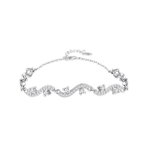 Pulsera marina de plata de ley con circonitas