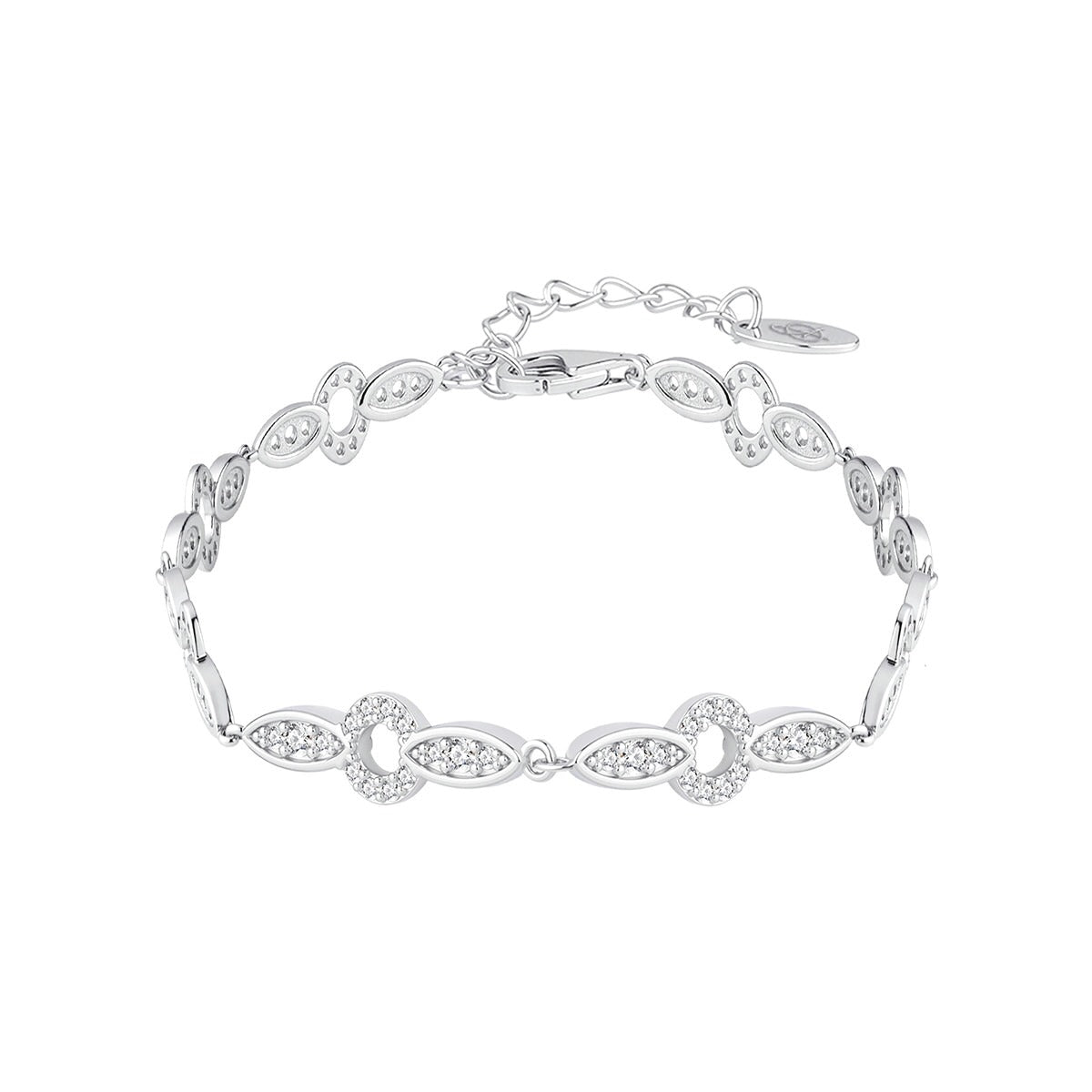 Pulsera de plata de ley con multicirconitas