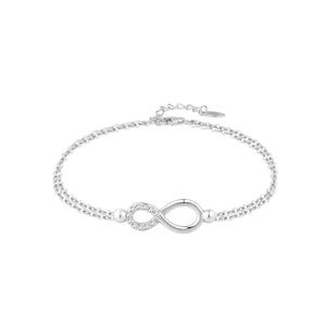 Pulsera de plata de ley con infinito de circonitas