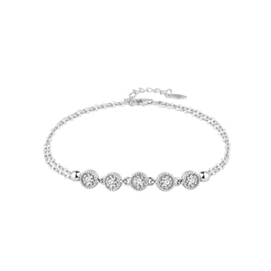 Pulsera de plata de ley con cinco circonitas