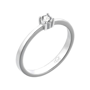 Solitario de plata de ley de 3,50 mm con brazo en V
