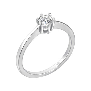 Solitario de plata de ley con circonita de 4,50 mm en seis garras