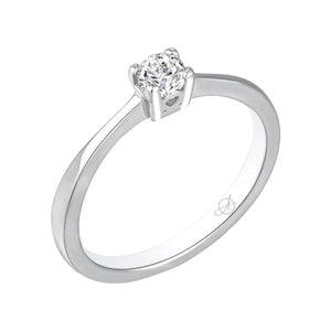 Solitario de plata de ley de 4 mm con brazo de circonitas
