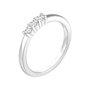 Anillo de plata de ley 925 tresillo con tres circonitas de 2,50 mm