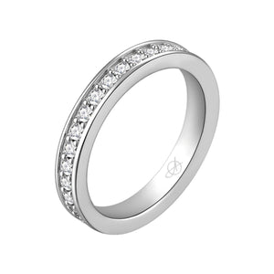Alianza eternity de plata de ley 925 de 3,40 mm cuajada de circonitas