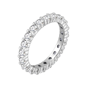 Alianza eternity de plata de ley 925 de 3,10 mm con circonitas engastadas en garras