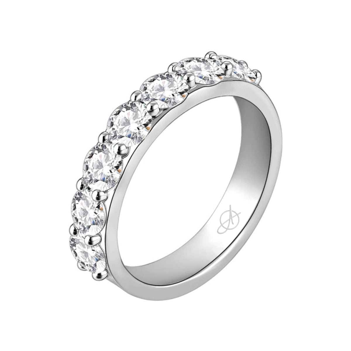 Alianza eternity de plata de ley 925 de 4,20 mm con circonitas grandes