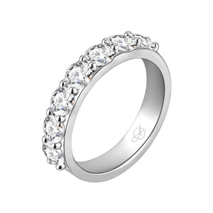 Alianza eternity de plata de ley 925 de 4,20 mm con circonitas grandes