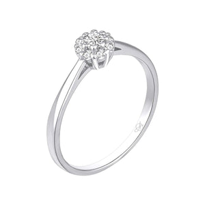 Anillo de plata de ley 925 con rosetón de circonitas de 4 mm