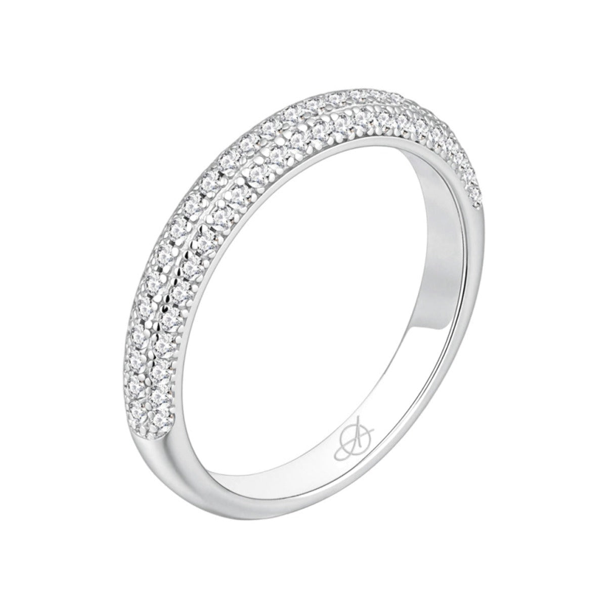 Anillo de plata de ley 925 modelo Lux con circonitas engastadas