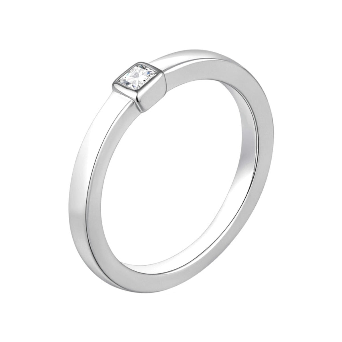 Anillo de plata de ley 925 con circonita blanca de 3,50 mm