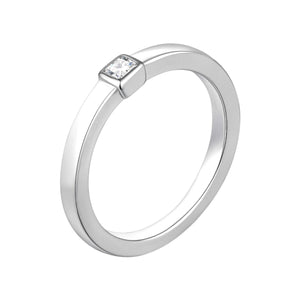 Anillo de plata de ley 925 con circonita blanca de 3,50 mm