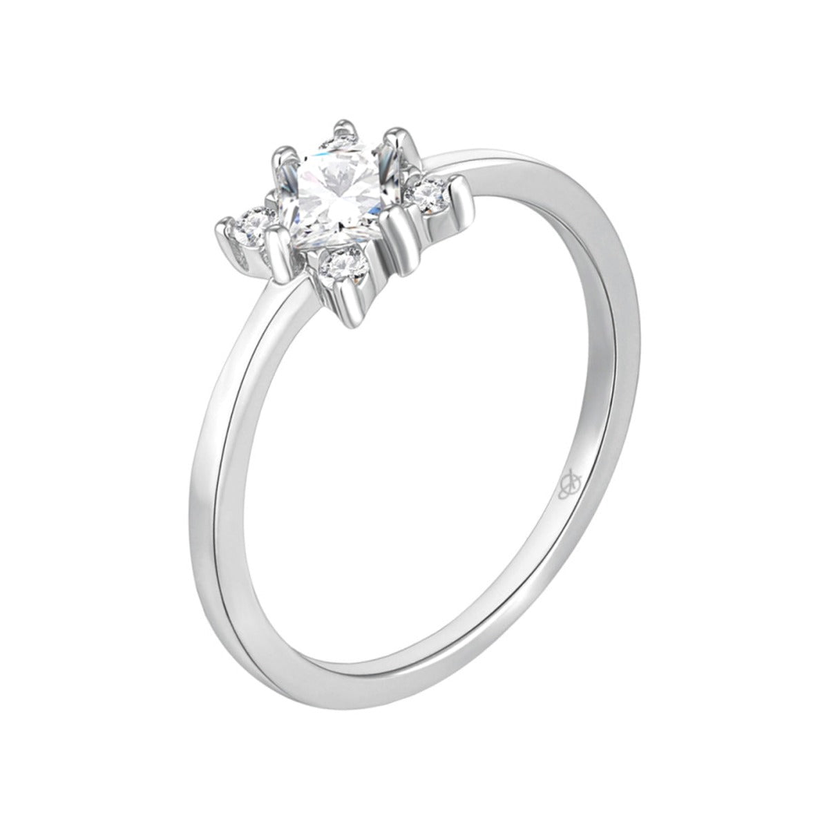 Anillo de plata de ley 925 con estrella de circonitas de 7 mm