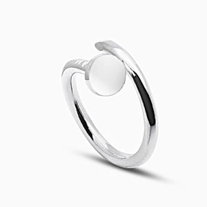 Anillo de Plata de Ley en forma de clavo en rodio o chapado oro foto