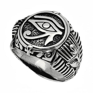 Anillo de plata de ley sello egipcio faraón