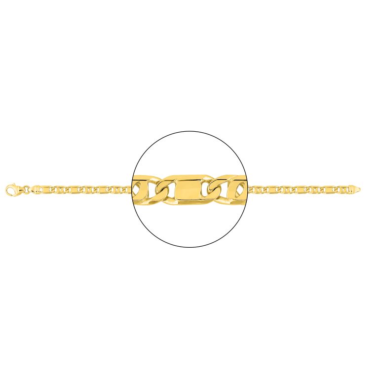 Pulsera calada de oro 18k con eslabones planos de 4 mm de ancho