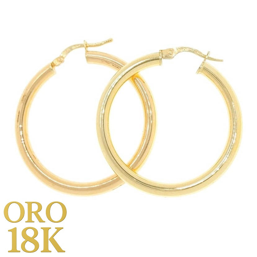 Aros de oro de primera ley 18k lisos grande