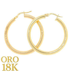 Aros de oro de primera ley 18k lisos grande