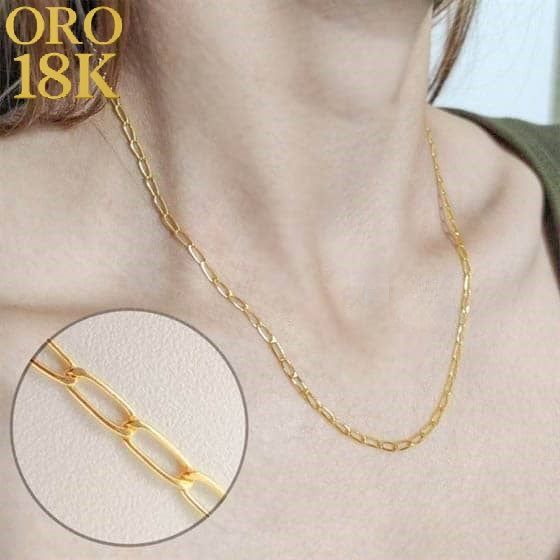 Cadena modelo "bilbao" oro de ley 18k para mujer 