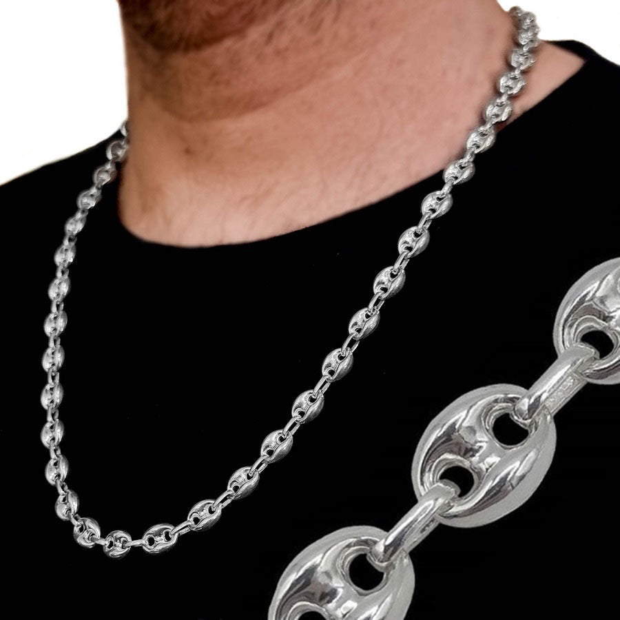 Cadena de plata de ley 925 calabrote 60cm 34 gramos de peso y 9 mm de ancho