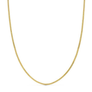 Cadena de oro 18k barbada hueca de 40 cm y 1,5 mm de ancho
