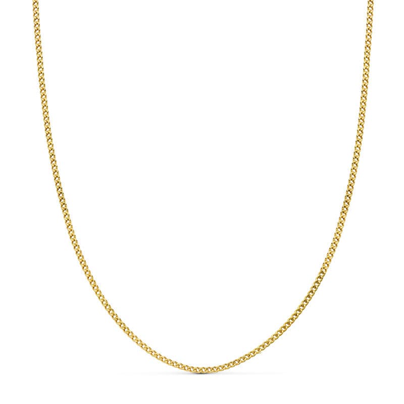 Cadena de oro 18k barbada hueca de 40 cm y 1,5 mm de ancho