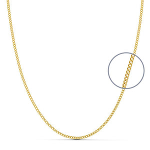 Cadena de oro 18k barbada maciza de 1,2 mm de ancho