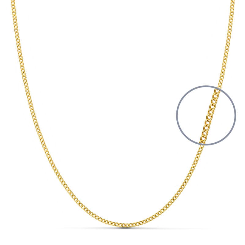 Cadena de oro 18k barbada maciza de 1,2 mm de ancho