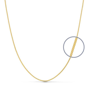 Cadena de oro 18k barbada maciza extrafina de 40 cm y 0,8 mm de ancho