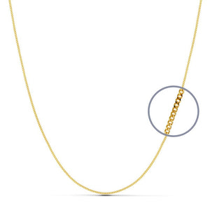 Cadena de oro 18k barbada maciza de 40 cm y 1 mm de ancho