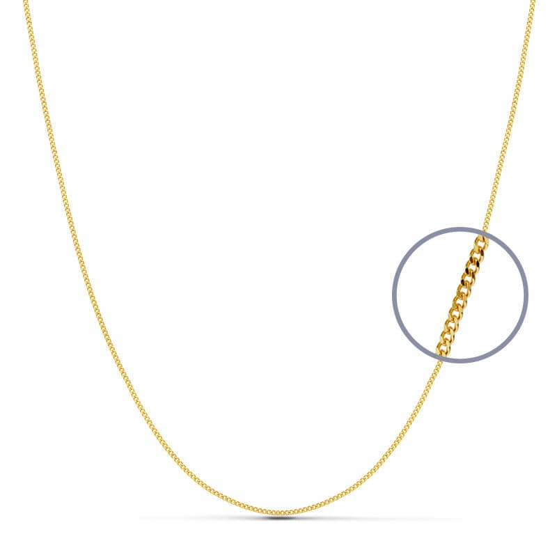 Cadena de oro 18k barbada maciza de 40 cm y 1 mm de ancho