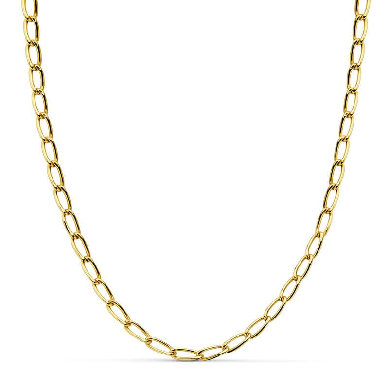 Cadena de oro 18k bilbao hueca ancha de 50 cm y 4 mm de ancho