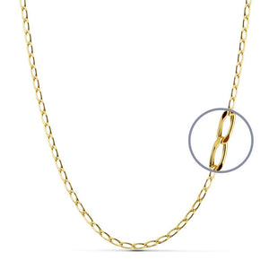 Cadena de oro 18k bilbao hueca reforzada de 60 cm y 2,5 mm de ancho