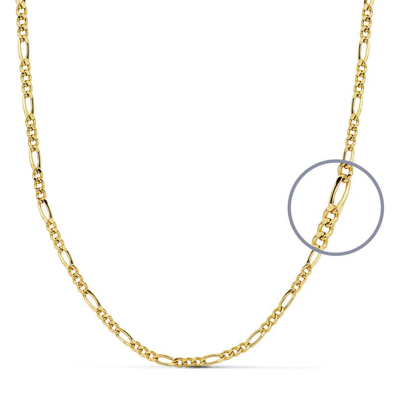 Cadena de oro 18k tipo cartier hueca de 2 mm de ancho
