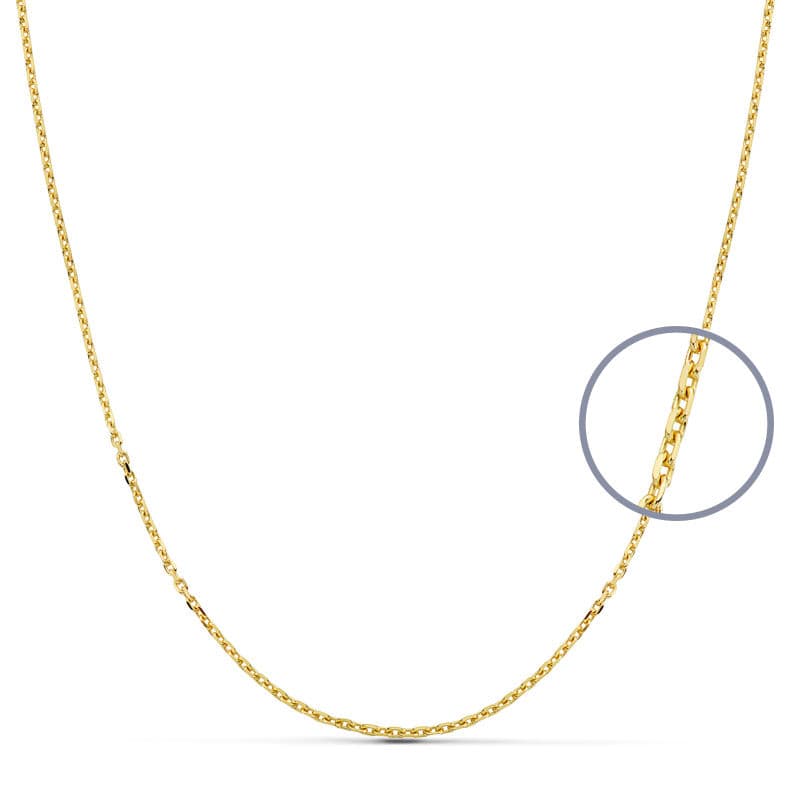 Cadena de oro 18k forzada maciza de 1,5 mm de ancho