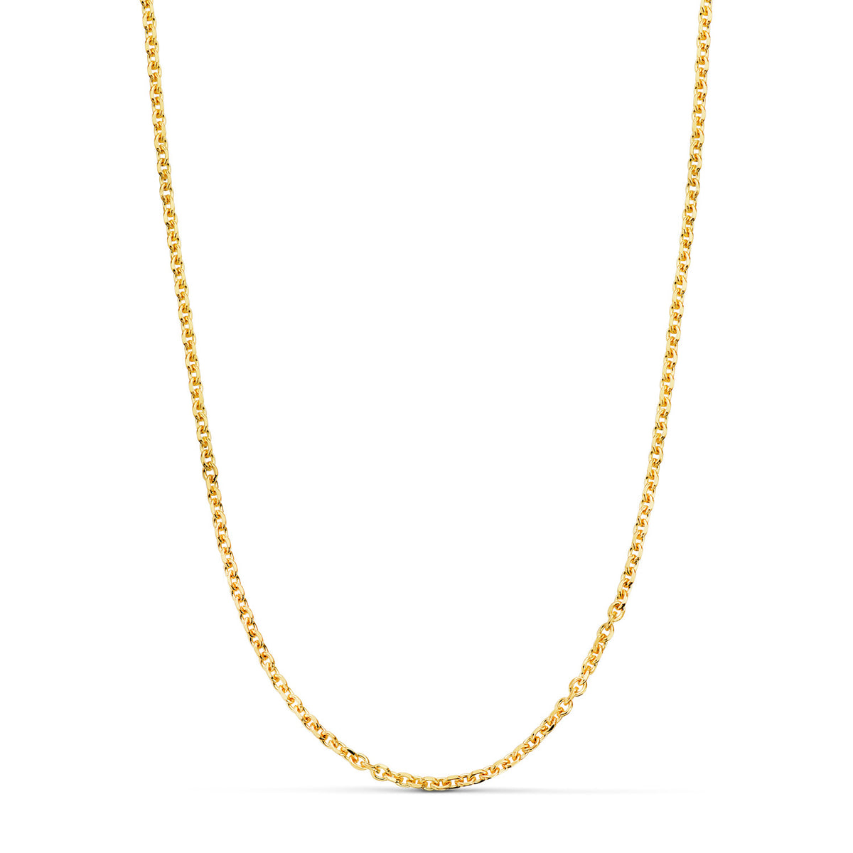 Cadena de oro 18k forzada maciza tallada de 60 cm y 2,3 mm de ancho