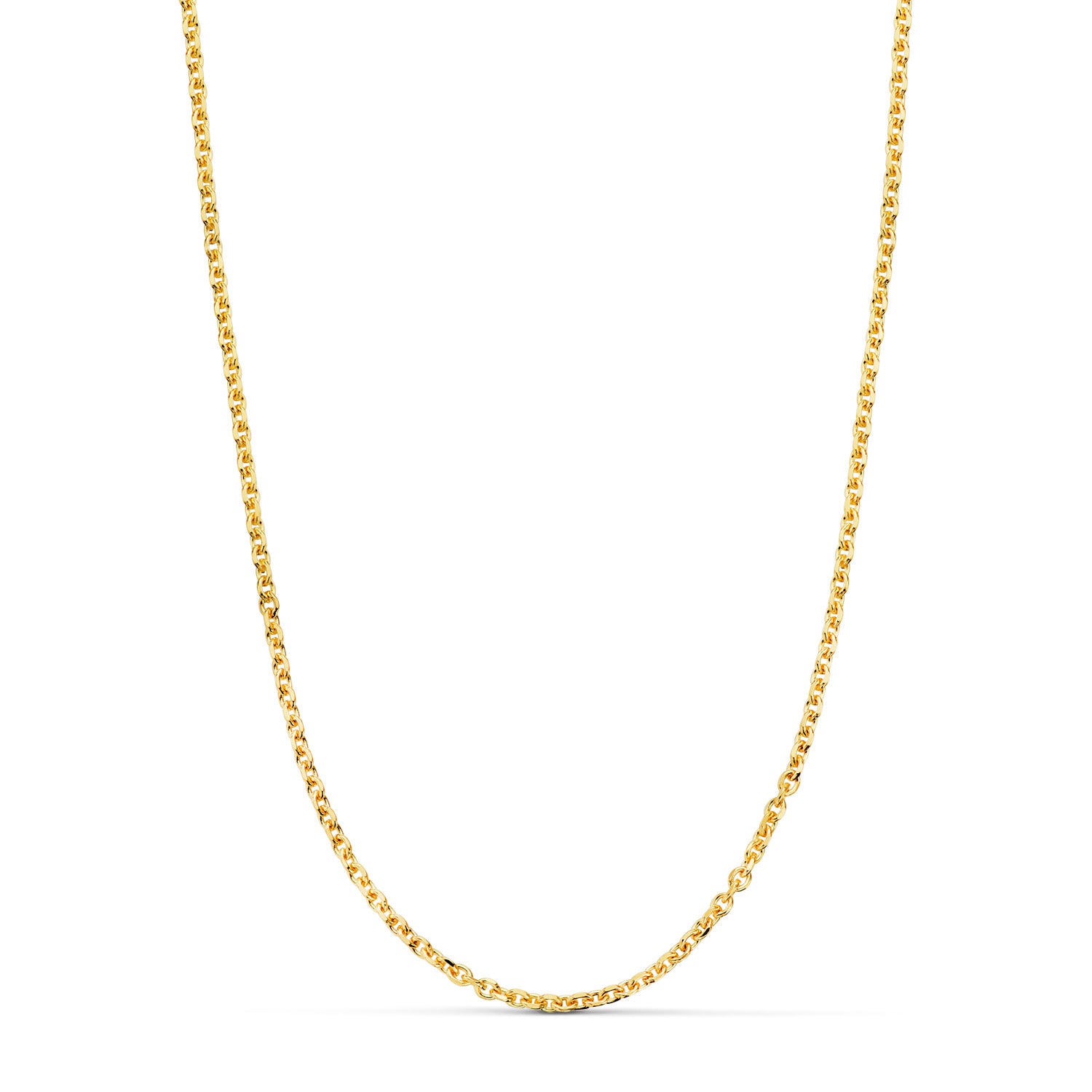 Cadena de oro 18k forzada maciza tallada de 60 cm y 2,3 mm de ancho